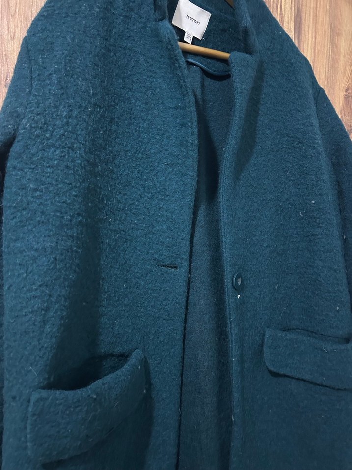 Cepli Uzun Koyu Yeşil Kaban - Görsel 5