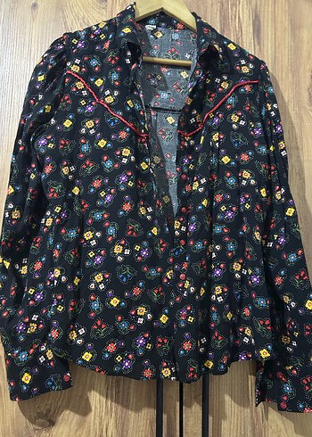 Çok Renkli Bohem Uzun Bluz - Görsel 2