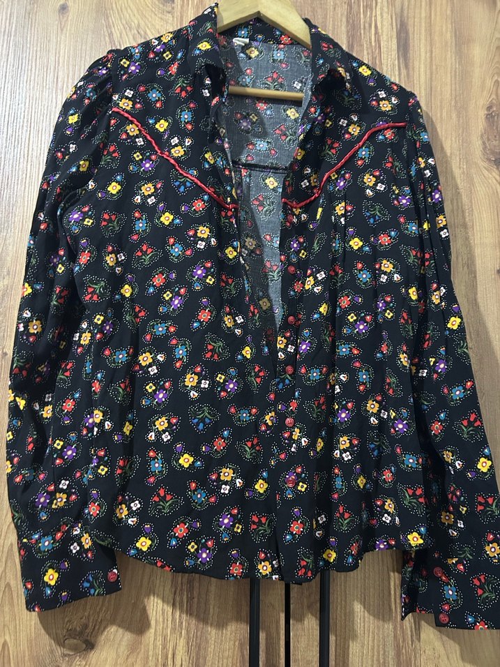 Çok Renkli Bohem Uzun Bluz - Görsel 2