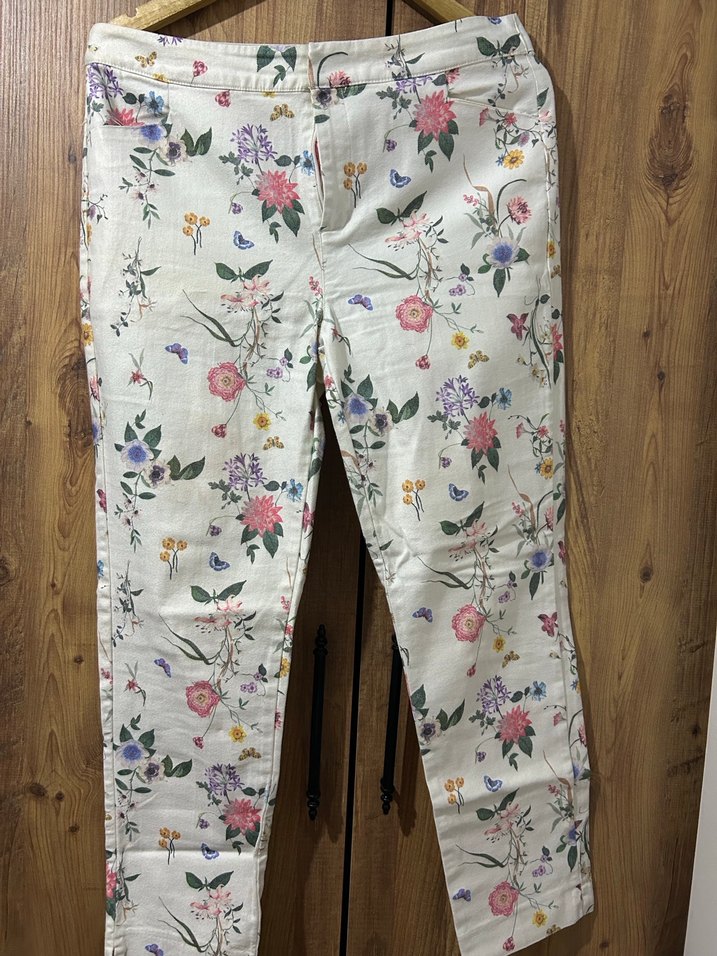 Çiçek Desenli Bohem Kadın Kumaş Pantolon - Görsel 2