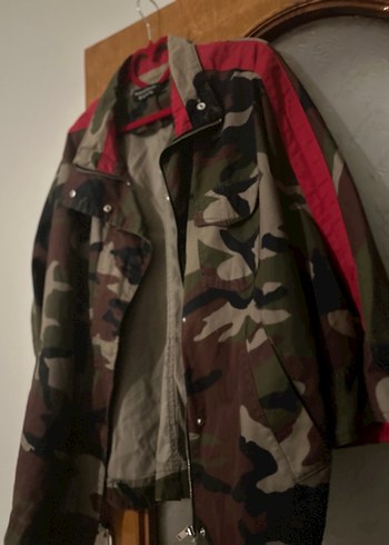 Kahverengi Kamuflaj Kadın Ceket - Görsel 3