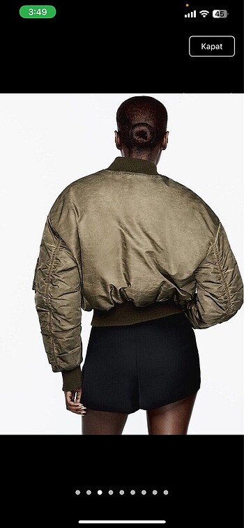 xs Beden zara distress gorunumlu bomber ceket