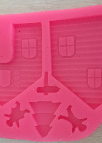 Pembe Silikon Ev Şeklinde Kek Kalıbı - Görsel 2
