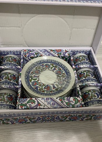 Çini Desenli Kahve Fincanı ve Tabağı Seti - Görsel 5