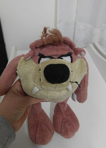 Tazmanya canavarı peluş oyuncak orjinal looney tunes yırtık leke