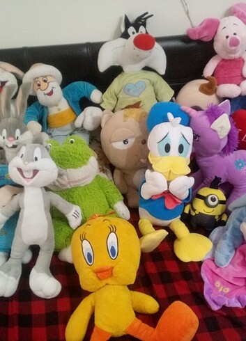  Beden Renk Karışık Disney ve Loney tunes peluş oyuncaklar Not her peluş far