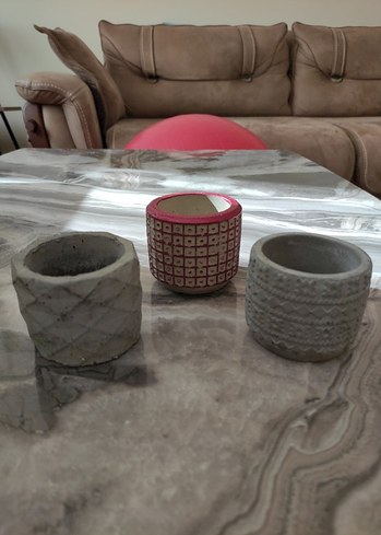 Diger Gri ve Beyaz saksı Seti