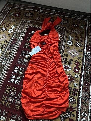 Zara kısa turuncu elbise - Görsel 2