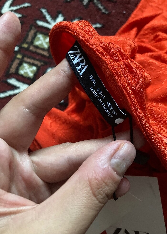 Zara kısa turuncu elbise - Görsel 3