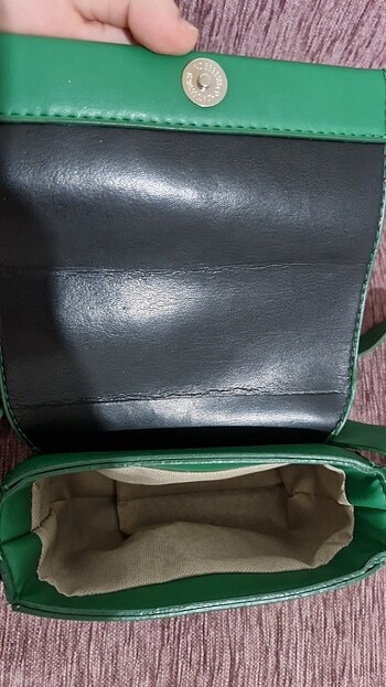 Yeşil Deri Omuz çantası - Görsel 8