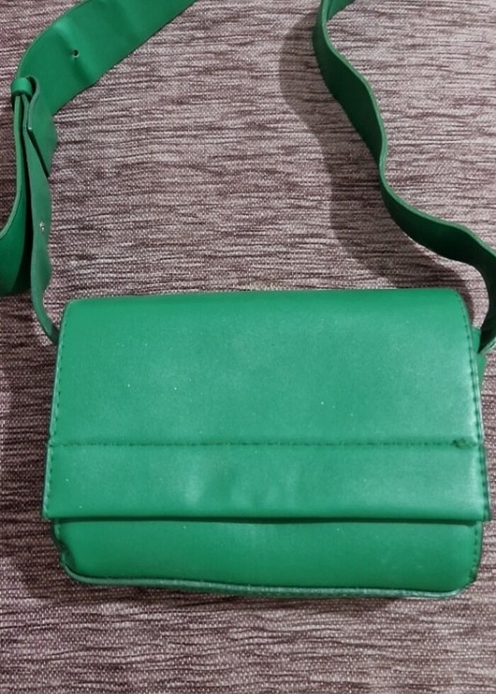 Yeşil Deri Omuz çantası - Görsel 5