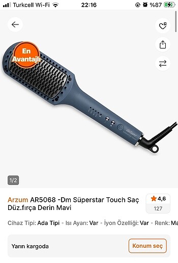 Arzum saç duzlestirici tarak - Görsel 2