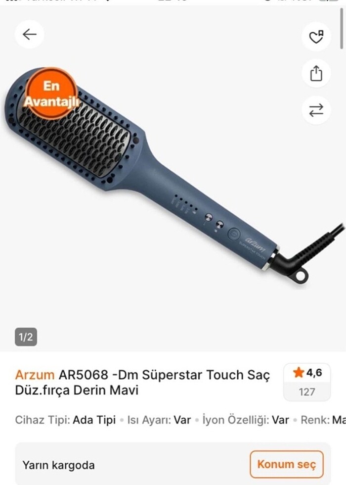 Arzum saç düzleştirici tarak - Görsel 2