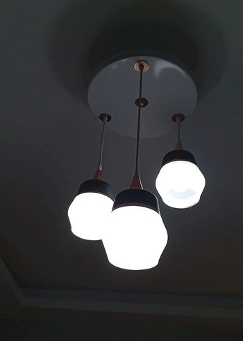  Beden Siyah Modern Üçlü Sarkıt Lamba