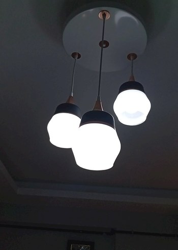 Siyah Modern Üçlü Sarkıt Lamba