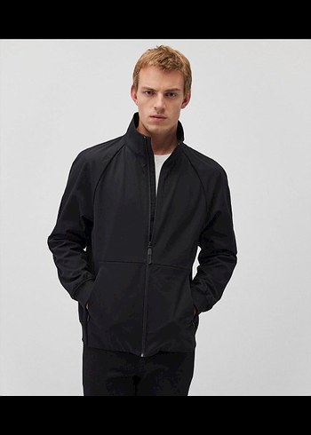 Siyah Yüksek Yakalı Erkek Spor Ceket - Görsel 2