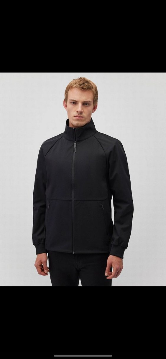 Siyah Yüksek Yakalı Erkek Spor Ceket - Görsel 3