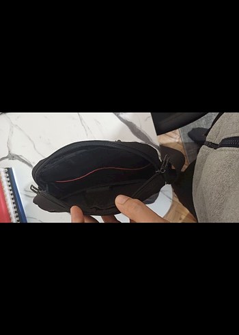 Erkek Siyah Baskılı Fermuarlı Omuz Çantası - Görsel 6