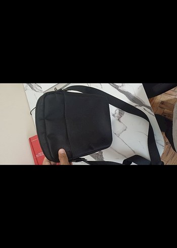 Erkek Siyah Baskılı Fermuarlı Omuz Çantası - Görsel 8