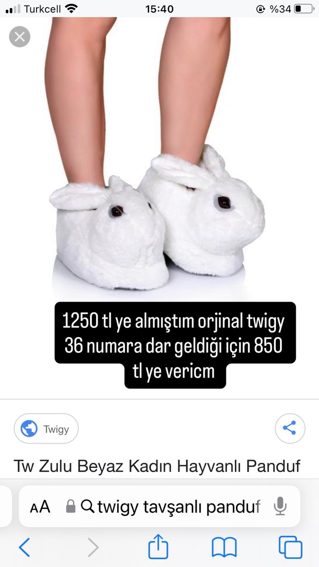 Twigy Beyaz Kadın Hayvanlı Panduf - Görsel 2