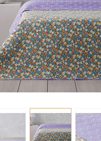 Beden Çiçek Desenli Pastel Çok Renkli Yatak Örtüsü