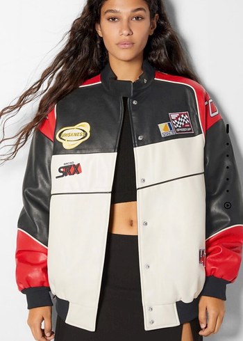 Bershka Viral Kırmızı Yarışçı Ceketi - Görsel 3