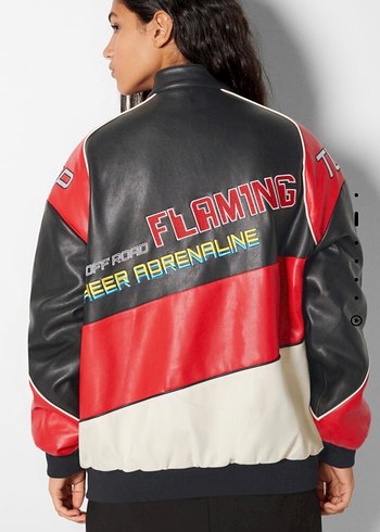 Bershka Viral Kırmızı Yarışçı Ceketi - Görsel 4