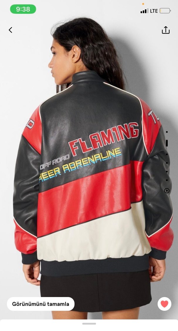 Bershka Viral Kırmızı Yarışçı Ceketi - Görsel 4