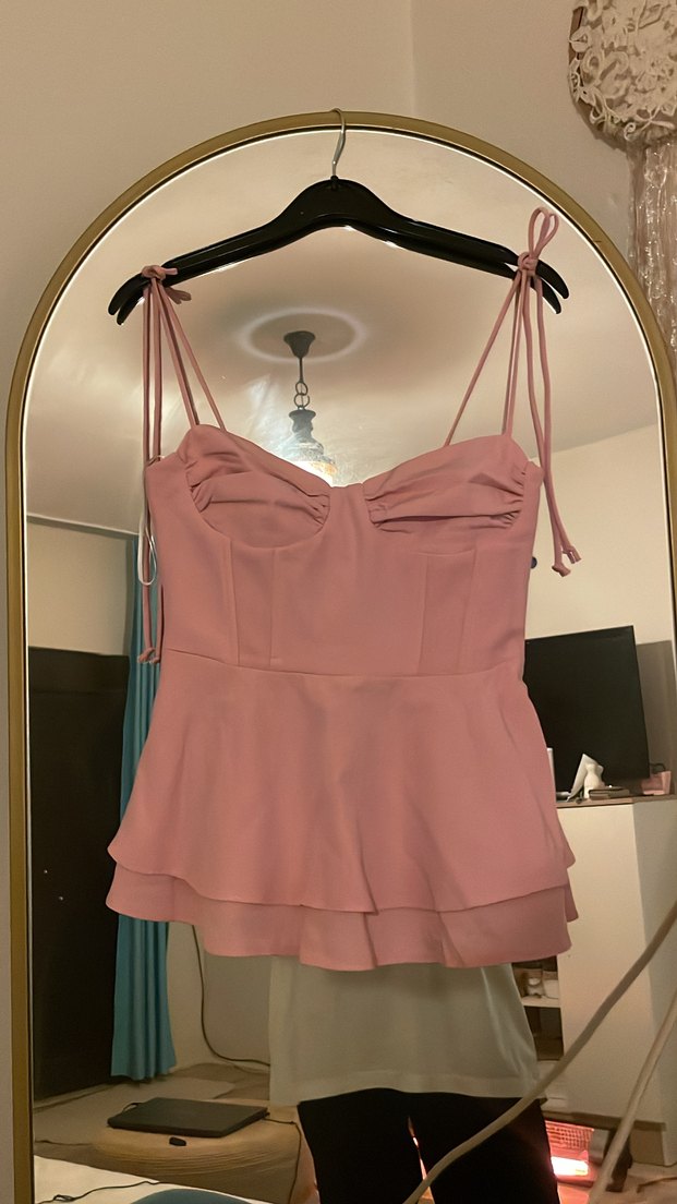 Pembe Askılı Bluz - Görsel 3