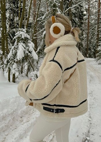 Zara Viral Yünlü Krem Ceket - Görsel 2