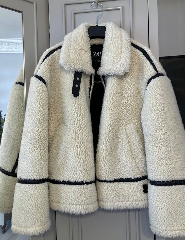 Zara Viral Yünlü Krem Ceket - Görsel 3