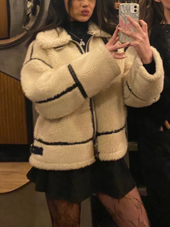 Zara Viral Yünlü Krem Ceket - Görsel 4