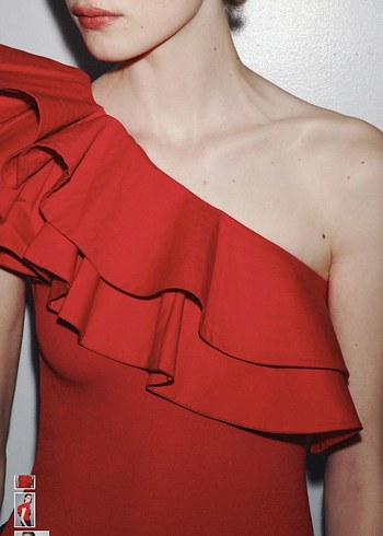 Zara kırmızı fırfırlı body - Görsel 4