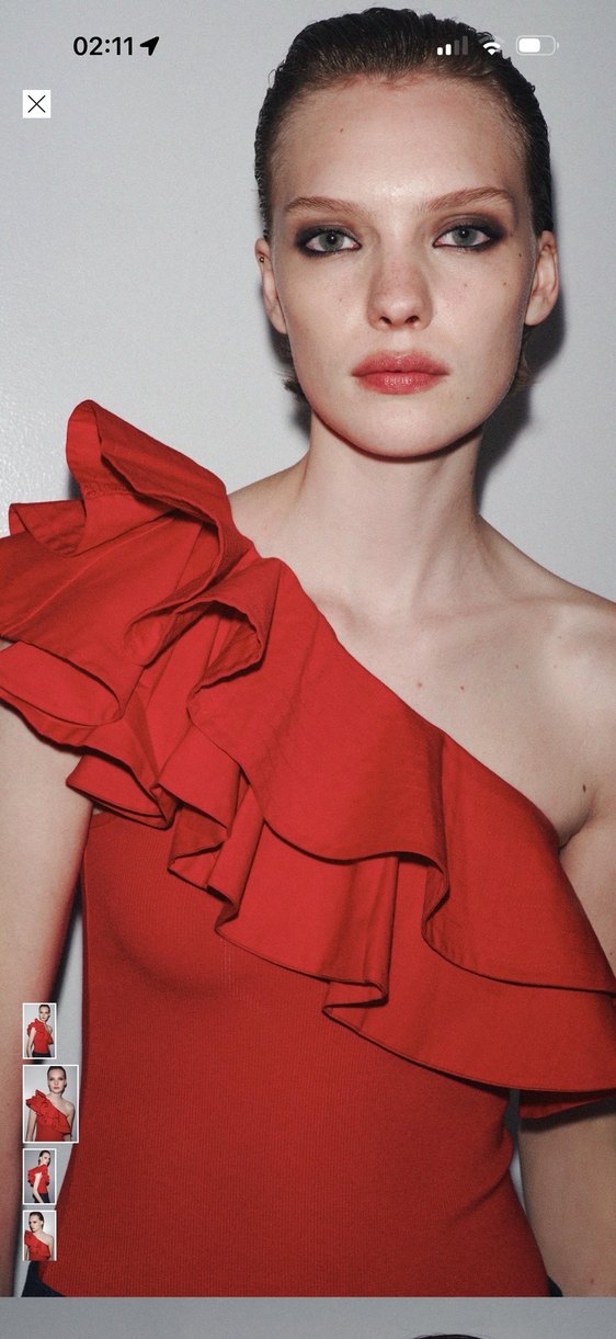 Zara kırmızı fırfırlı body - Görsel 2