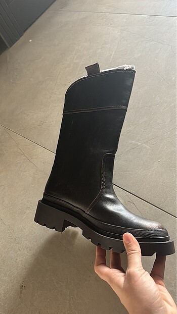 38 Beden kahverengi Renk Zara çizme