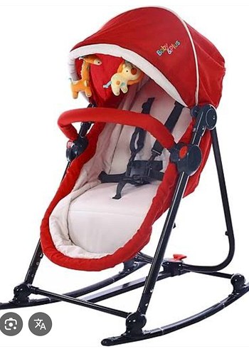 Kırmızı Bebek Beşiği ve Sallanır Sepet - Görsel 2