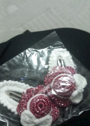 Beyaz Nakışlı Örgü Çocuk Toka - Görsel 11