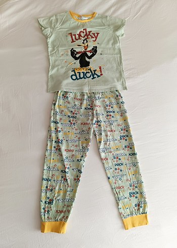 5 Yaş Beden Penti Erkek Çocuk Pastel Renkli Kısa Kollu Pijama Takımı