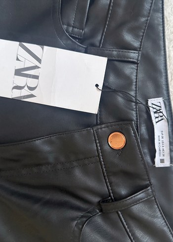 s Beden siyah Renk Zara Deri Flare Pantolon