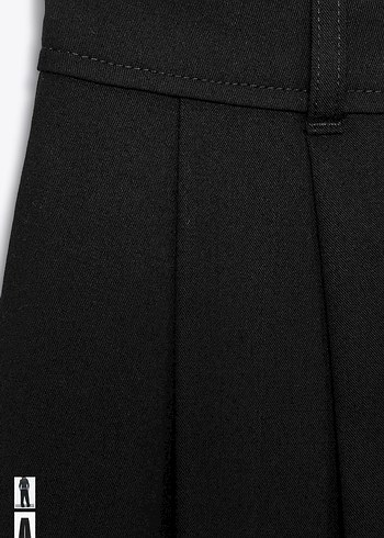 Zara Zara Siyah Pilili Kumaş Pantolon