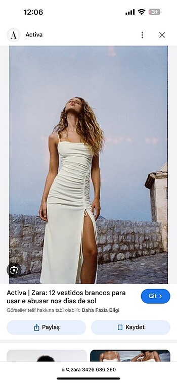 Zara Zara Beyaz Elbise
