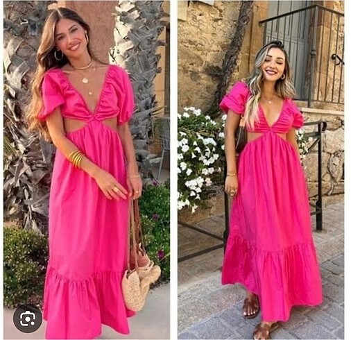 Zara pembe elbise