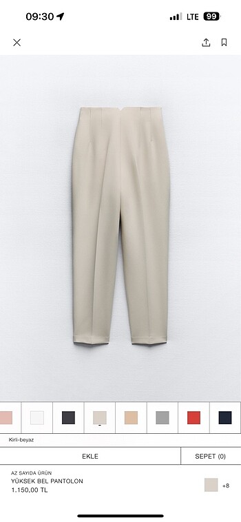 xs Beden Zara Kumaş Pantolon