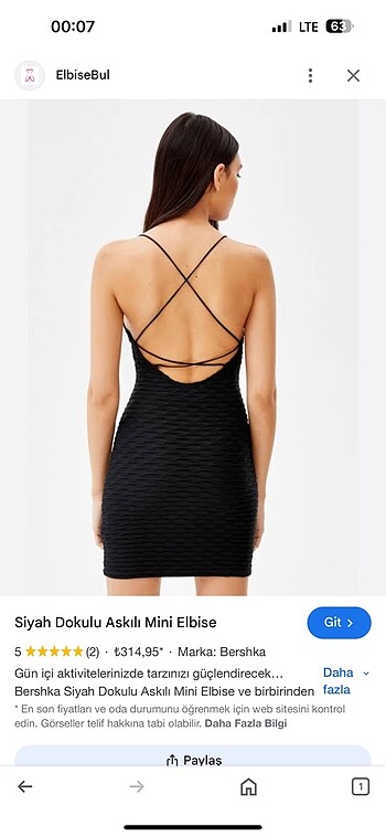 xs Beden BERSHKA Elbise
