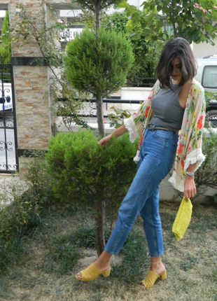 Çiçekli püskül detay kimono