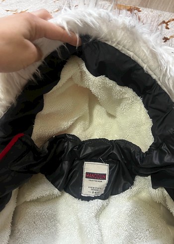 Kırmızı Kapüşonlu Kürklü Erkek -kız Çocuk Mont - Görsel 7