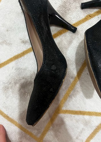 Siyah Simli Yılan Desenli Stiletto - Görsel 7