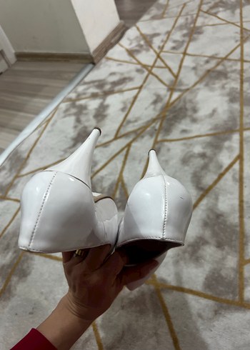 Beyaz Rugan Kadın Stiletto Topuklu Ayakkabı - Görsel 10