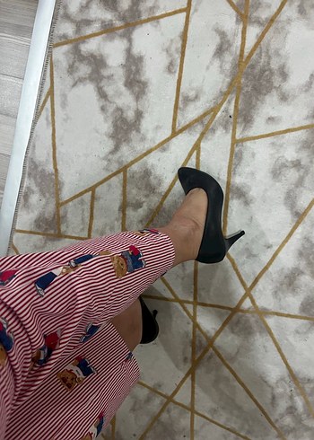Klasik Siyah Stiletto Ofis Ayakkabısı - Görsel 6