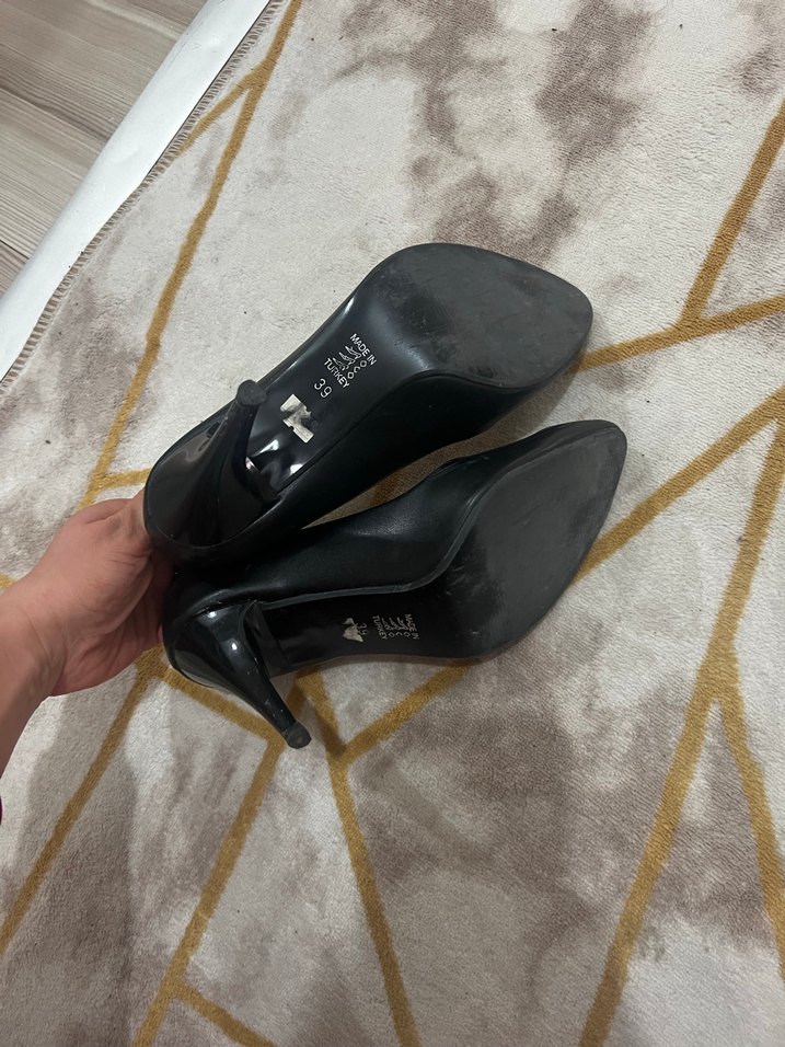 Klasik Siyah Stiletto Ofis Ayakkabısı - Görsel 3